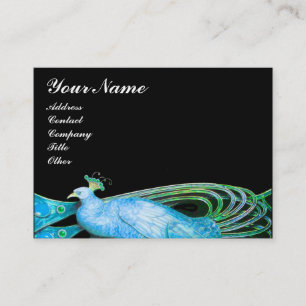 ELEGANT PEACOCK IN AQUA BLAUW BLAUWGROEN GROEN, ZW VISITEKAARTJE