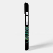 ELEGANT PEACOCK IN BLAUW, AQUAMARINE MONOGRAM Case-Mate iPhone CASE (Achterkant / Links)