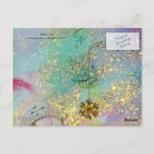 ELEGANT PEACOCK IN BLAUW BLAUWGROEN ZWARTE BRIEFKAART (Achterkant)