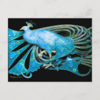 ELEGANT PEACOCK IN BLAUW BLAUWGROEN ZWARTE