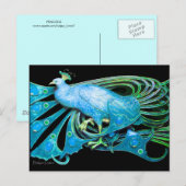 ELEGANT PEACOCK IN BLAUW BLAUWGROEN ZWARTE BRIEFKAART (Voorkant / Achterkant)