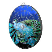 ELEGANT PEACOCK IN BLUE DARTBORD (Voorkant Rechts)