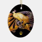 ELEGANT PEACOCK IN GEEL TOPAZ KERAMISCH ORNAMENT (Rechts)