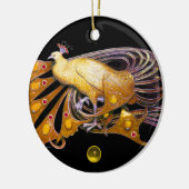 ELEGANT PEACOCK IN GEEL TOPAZ KERAMISCH ORNAMENT (Links)