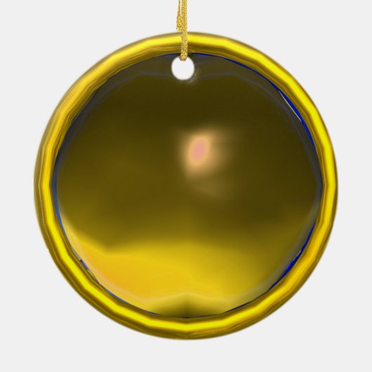 ELEGANT PEACOCK IN GEEL TOPAZ KERAMISCH ORNAMENT (Achterkant)