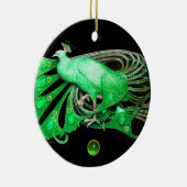 ELEGANT PEACOCK IN GREEN EMERALD KERAMISCH ORNAMENT (Rechts)