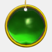 ELEGANT PEACOCK IN GREEN EMERALD KERAMISCH ORNAMENT (Achterkant)
