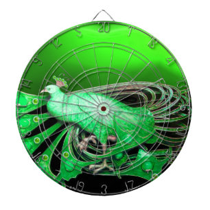 ELEGANT PEACOCK IN GROEN DARTBORD