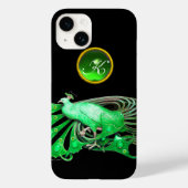 ELEGANT PEACOCK IN GROEN, EMERALD MONOGRAM Case-Mate iPhone CASE (Achterkant)