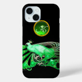 ELEGANT PEACOCK IN GROEN, EMERALD MONOGRAM Case-Mate iPhone CASE (Achterkant)