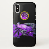ELEGANT PEACOCK IN PAARS, AMETHYST MONOGRAM Case-Mate iPhone CASE (Achterkant)