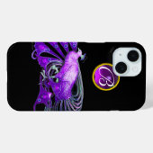 ELEGANT PEACOCK IN PAARS, AMETHYST MONOGRAM Case-Mate iPhone CASE (Achterkant (horizontaal))