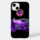 ELEGANT PEACOCK IN PAARS, AMETHYST MONOGRAM Case-Mate iPhone CASE (Achterkant)