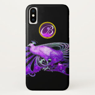 ELEGANT PEACOCK IN PAARS, AMETHYST MONOGRAM Case-Mate iPhone CASE