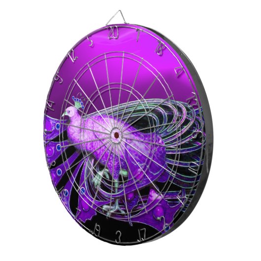 ELEGANT PEACOCK IN PAARS DARTBORD (Voorkant Rechts)