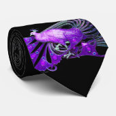 ELEGANT PEACOCK IN PAARS EN ZWART STROPDAS (Opgerold)