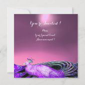 ELEGANT PEACOCK IN PAARS, PINK WEDDING MONOGRAM KAART (Achterkant)
