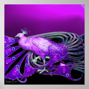 ELEGANT PEACOCK IN PAARS POSTER