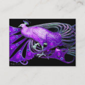 ELEGANT PEACOCK IN PAARSE VIOLET, ZWART VISITEKAARTJE (Achterkant)