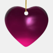 ELEGANT PEACOCK IN PINK FUCHSIA AMETHYST HEART KERAMISCH ORNAMENT (Achterkant)