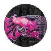 ELEGANT PEACOCK IN PINK FUCHSIA BLACK CAKE SNIJPLANK (Voorkant)