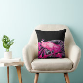 ELEGANT PEACOCK IN PINK FUCHSIA BLACK KUSSEN (Stoel)