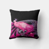 ELEGANT PEACOCK IN PINK FUCHSIA BLACK KUSSEN (Achterkant)