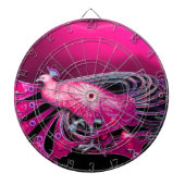 ELEGANT PEACOCK IN PINK FUCHSIA DARTBORD (Voorkant)