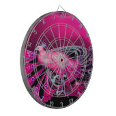 ELEGANT PEACOCK IN PINK FUCHSIA DARTBORD (Voorkant Links)