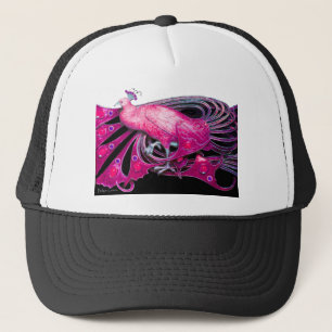 ELEGANT PEACOCK IN PINK, FUCHSIA, ZWART TRUCKER PET