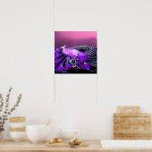 ELEGANT PEACOCK IN PINK PAARS POSTER (Keuken)
