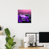 ELEGANT PEACOCK IN PINK PAARS POSTER (Thuiskantoor)