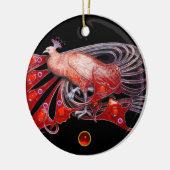 ELEGANT PEACOCK IN RED RUBY KERAMISCH ORNAMENT (Links)