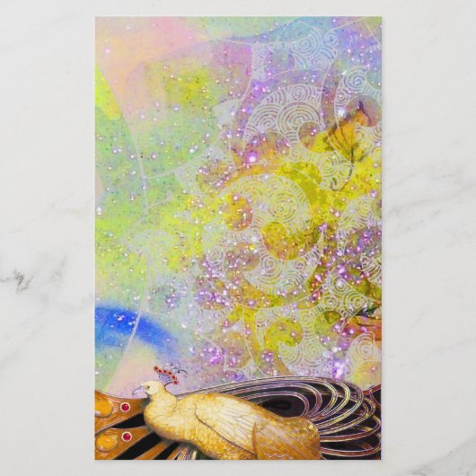 ELEGANT PEACOCK IN SPARKELLOW PAARS BRIEFPAPIER (Voorkant)