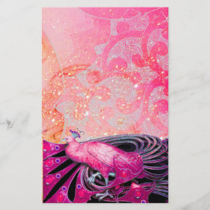ELEGANT PEACOCK IN SPARKLINKFUCHSIA BRIEFPAPIER