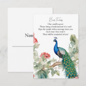 Elegant Peacock Informatiekaartje (Voorkant / Achterkant)