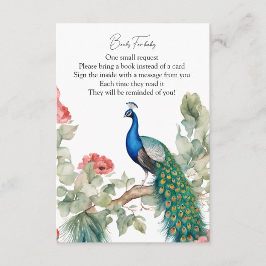 Elegant Peacock Informatiekaartje (Voorkant)