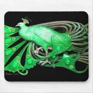 ELEGANT PEACOCK JEWEL IN EMERALD GREEN BLACK MUISMAT