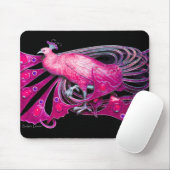 ELEGANT PEACOCK JEWEL IN PINK FUCHSIA BLACK MUISMAT (Met muis)