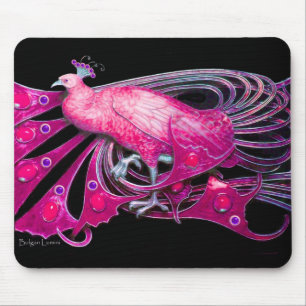 ELEGANT PEACOCK JEWEL IN PINK FUCHSIA BLACK MUISMAT