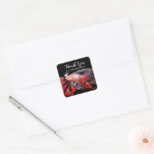 ELEGANT PEACOCK JEWEL IN RED BLACK VIERKANTE STICKER (Envelop)