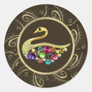 Elegant Peacock Jewels Foto Print Stickers