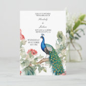 Elegant Peacock Kaart (Staand voorkant)