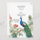 Elegant Peacock Kaart (Voorkant / Achterkant)