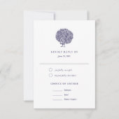 Elegant  Peacock Meal Choice Wedding RSVP Kaartje (Voorkant)