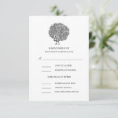 Elegant  Peacock Meal Choice Wedding RSVP Kaartje (Staand voorkant)