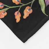 Elegant Peacock met Bloemen als Lusje en Bericht Fleece Deken (Hoek)