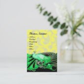 ELEGANT PEACOCK MET GEEL FLORAAL ZWISSELS VISITEKAARTJE (Staand voorkant)