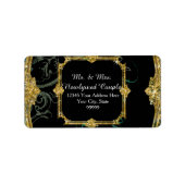 Elegant Peacock met scrollers Indische bruiloft Etiket (Voorkant)