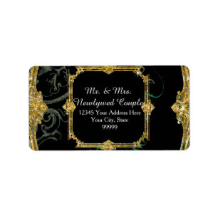 Elegant Peacock met  scrollers Indische bruiloft Etiket